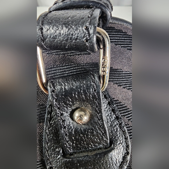 Fendi Nylon & leather black on black shoulder tote. Minor signs of use. - Picture 11 of 16